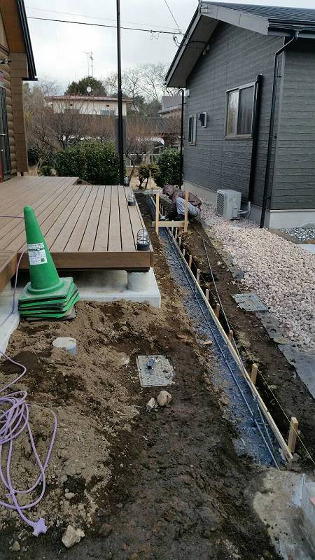 境界施工中 境界施工中