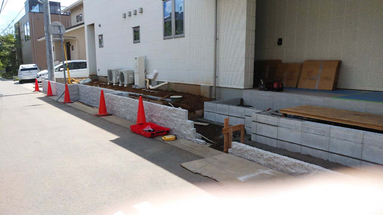 土留め小端積み 土留め小端積み