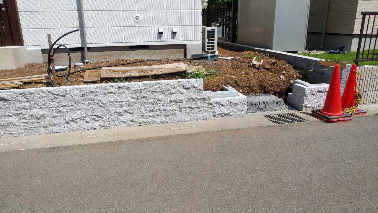 小端積み土留め 小端積み土留め