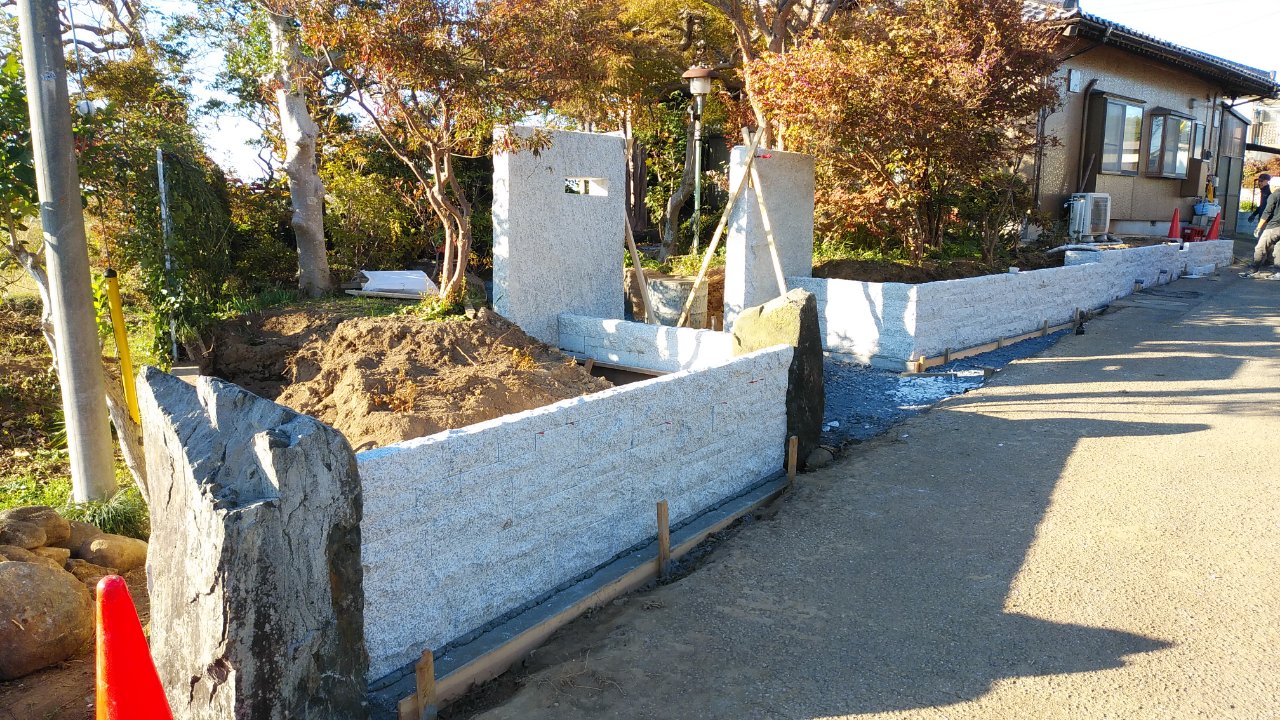 土留め小端積み 土留め小端積み
