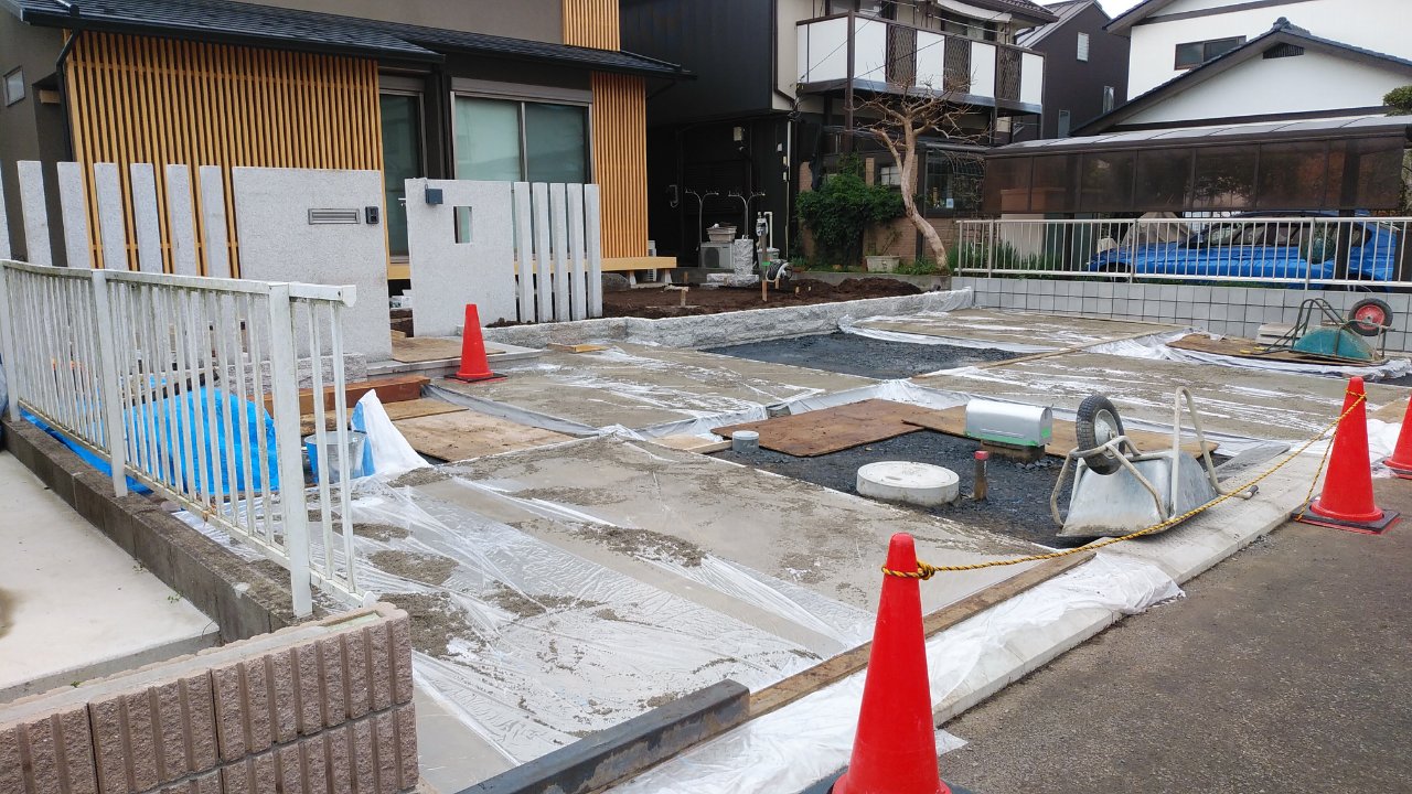 土間コンクリート打設 土間コンクリート打設